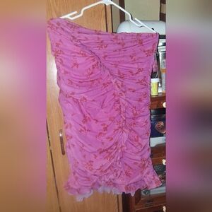 New Pink Gathered Dress